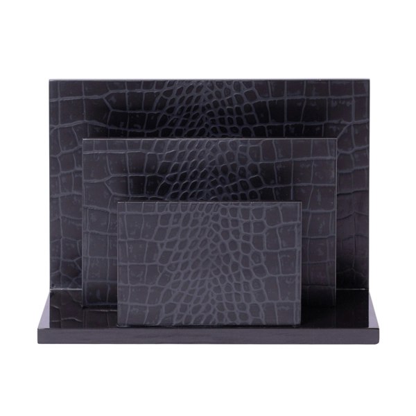 Chelsea Letter Holder - Luxury Croc Noir