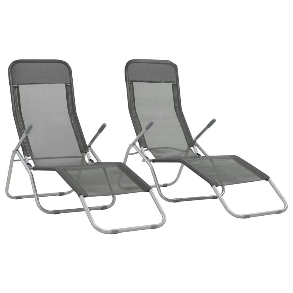 Berkfield Folding Sun Loungers 2 pcs Textilene Anthracite