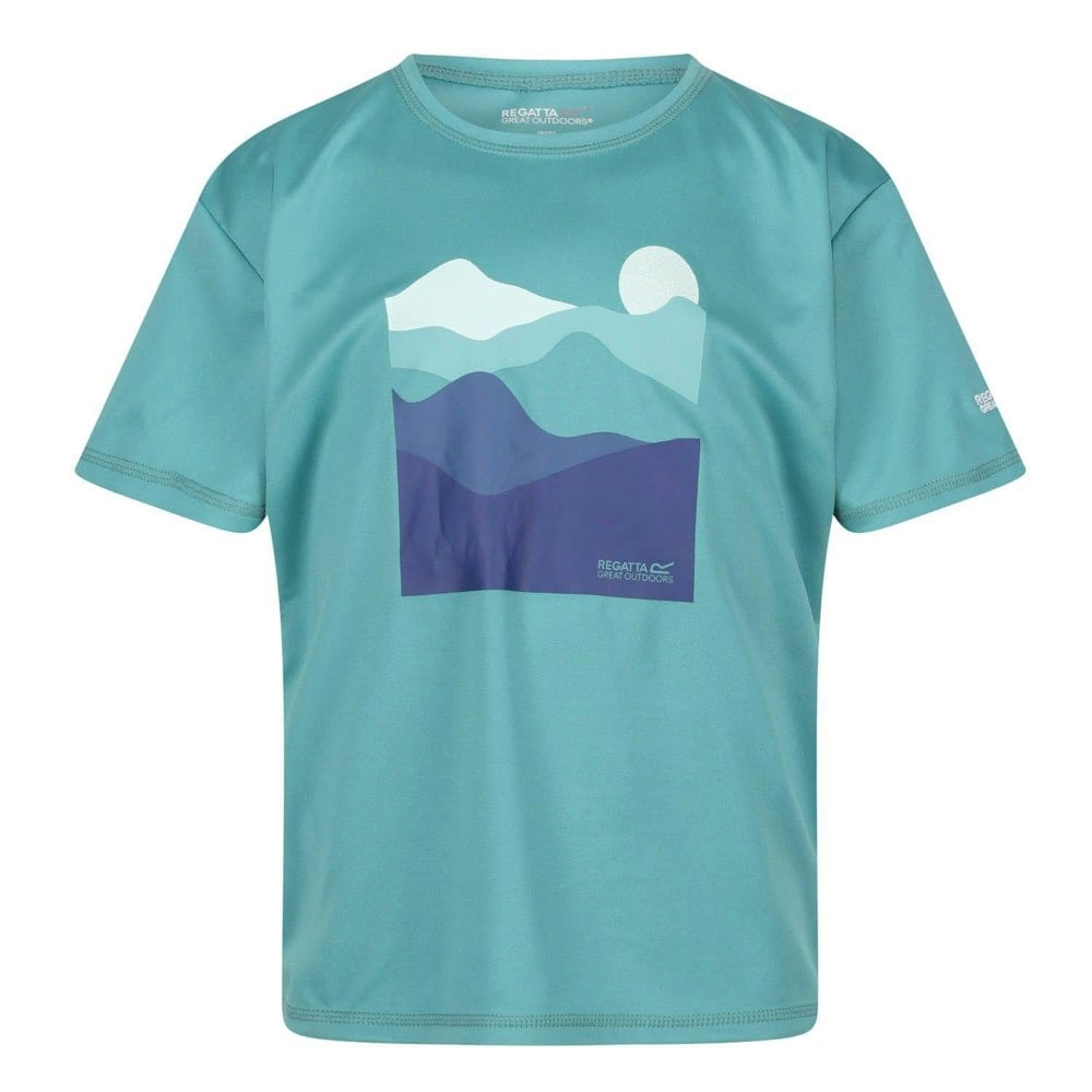 Regatta Kids Alvarado VII Mountain T-Shirt - Bristol Blue
