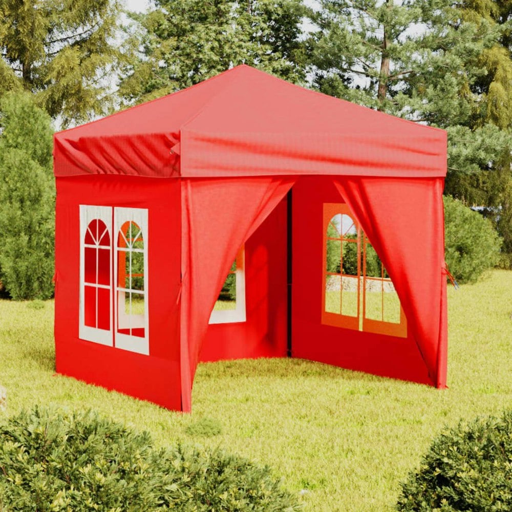 Berkfield Folding Party Tent with Sidewalls Red 2x2 m