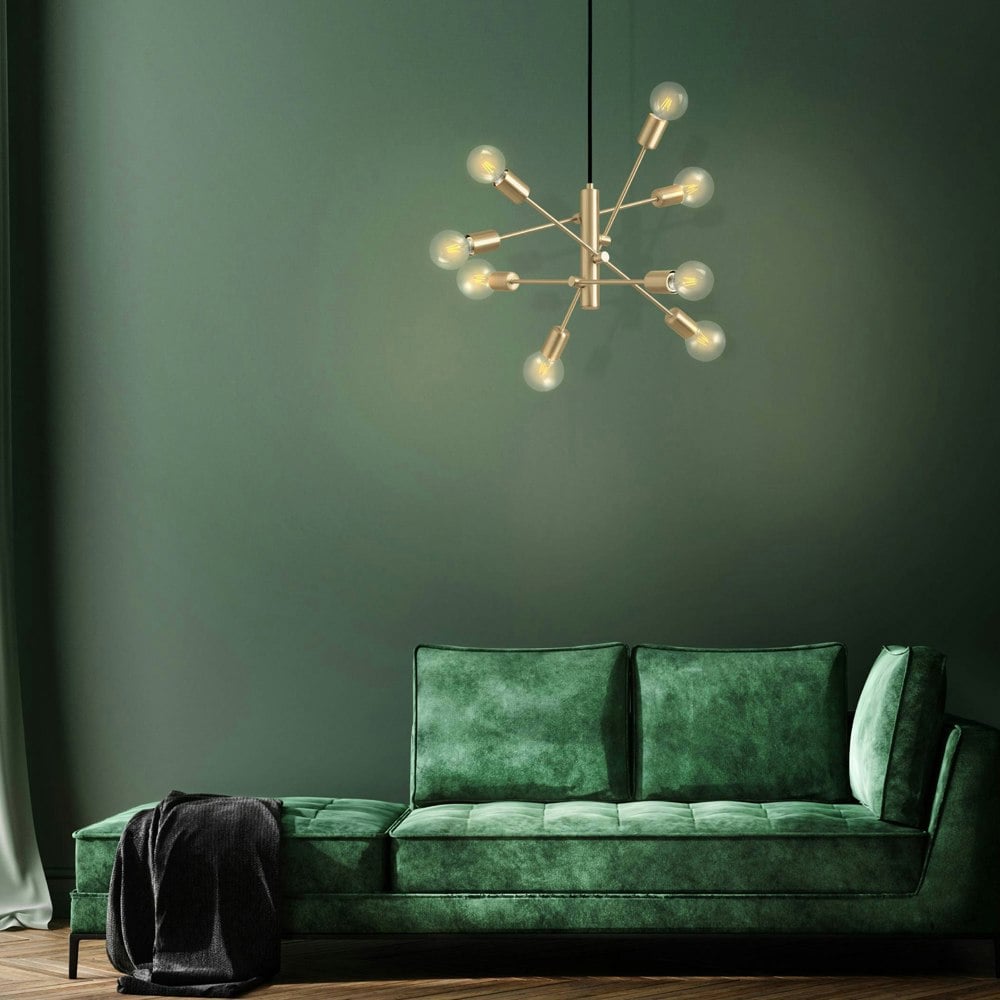 EGLO Gradoli Brushed Brass Starburst Pendant Light