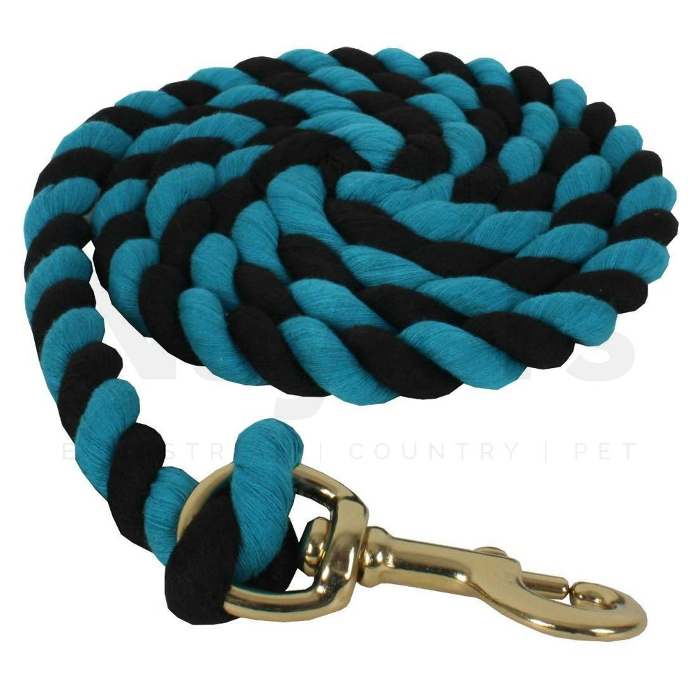 Shires Horse Lead Rope - Black/Turquoise