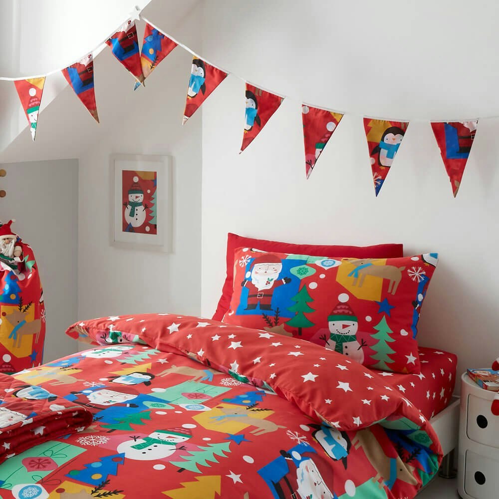 Jolly Christmas Bunting - Happy Linen Company