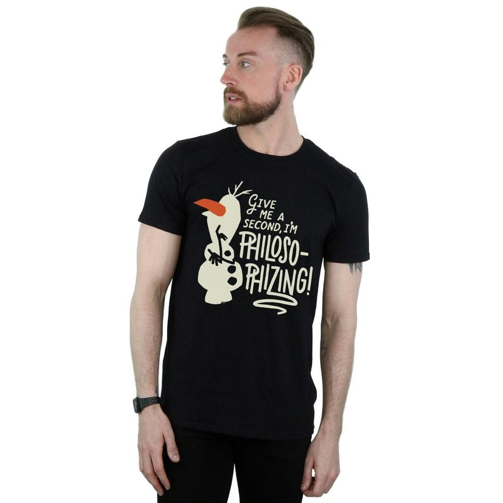 Disney Mens Frozen 2 Olaf Philosophizing T-Shirt - Black