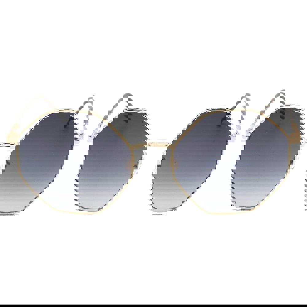Moschino Love Moschino Dark Grey SF Hexagon Lens Rose Gold Sunglasses