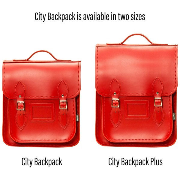 Zatchels Handmade Leather City Backpack - Pillar Box Red