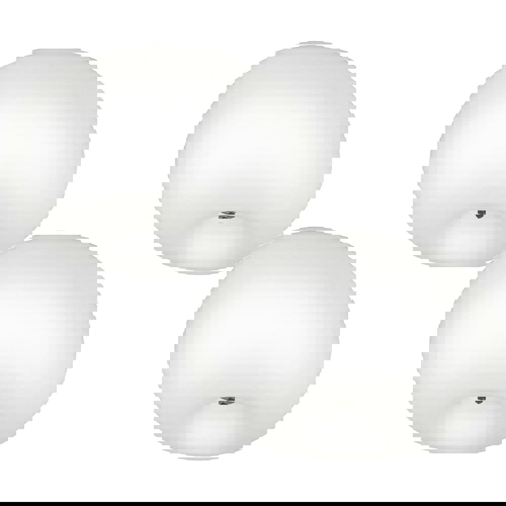 2 PACK Wall Flush Ceiling Light Satin Nickel Shade White Glass Opal Matt 2x E27 Loops