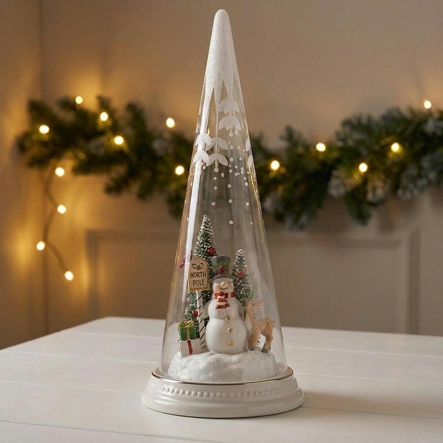 Garden Greatness Light Up Snowman Cone Decoration