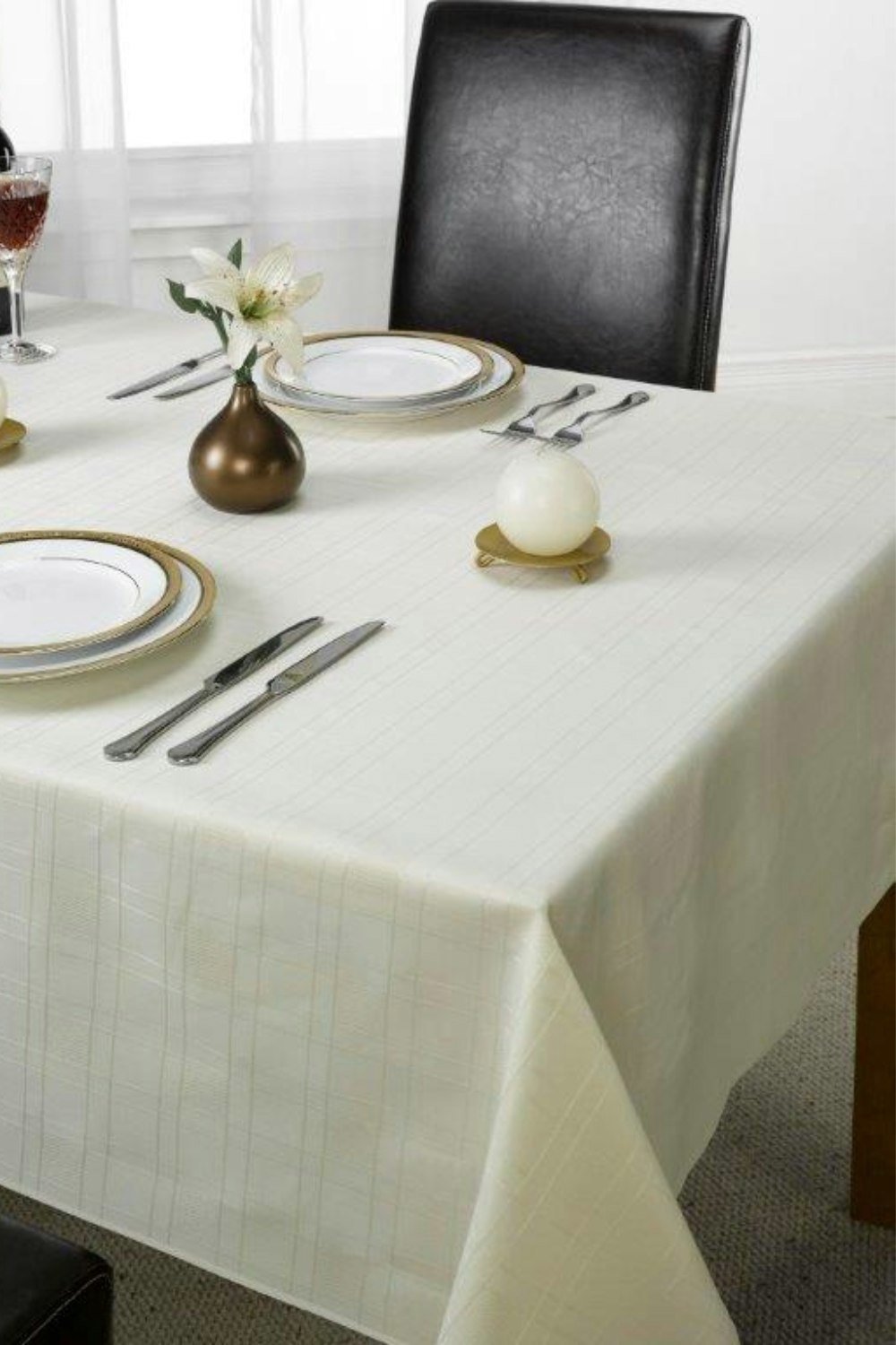 Emma Barclay Chequers Tablecloths - Cream