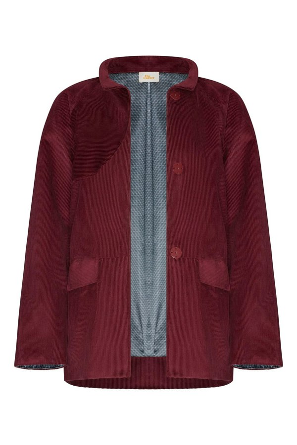 Bo Carter Orri Oversized Corduroy Jacket - Burgundy