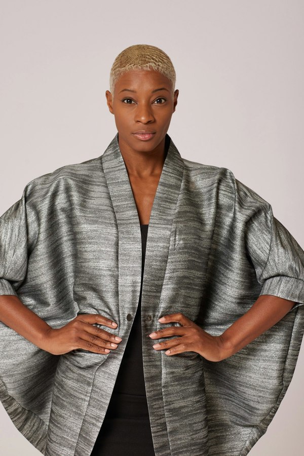 Lioness by TF Sand Storm Midi Kimono Jacket - Silver