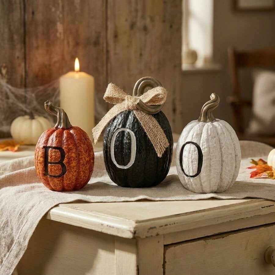 Garden Greatness Decorative Boo Pumpkins Ornament