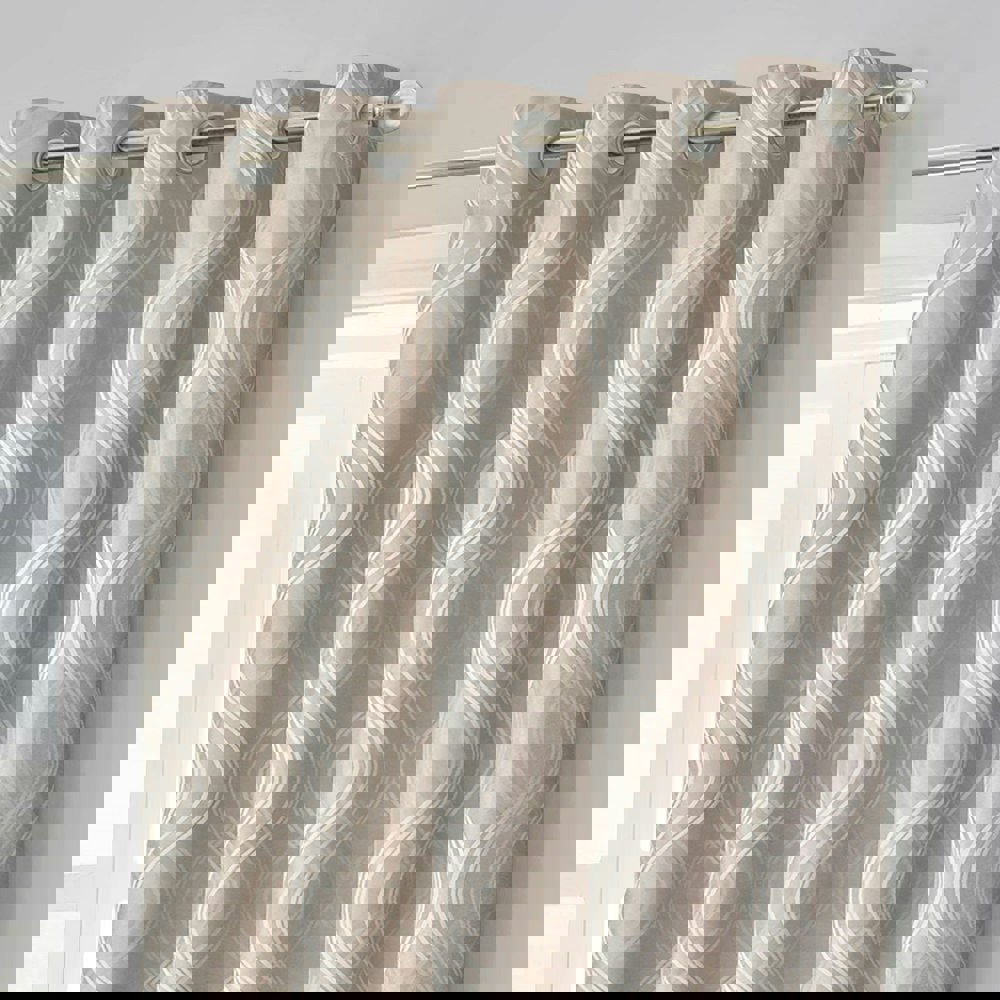 Velosso Clarissa Jacquard Ready Made Eyelet Curtains - 117cm x 137cm