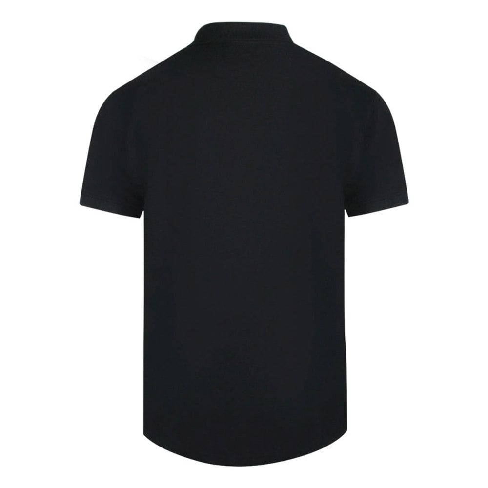Cavalli Class Vibrant Floral Logo Black Polo Shirt