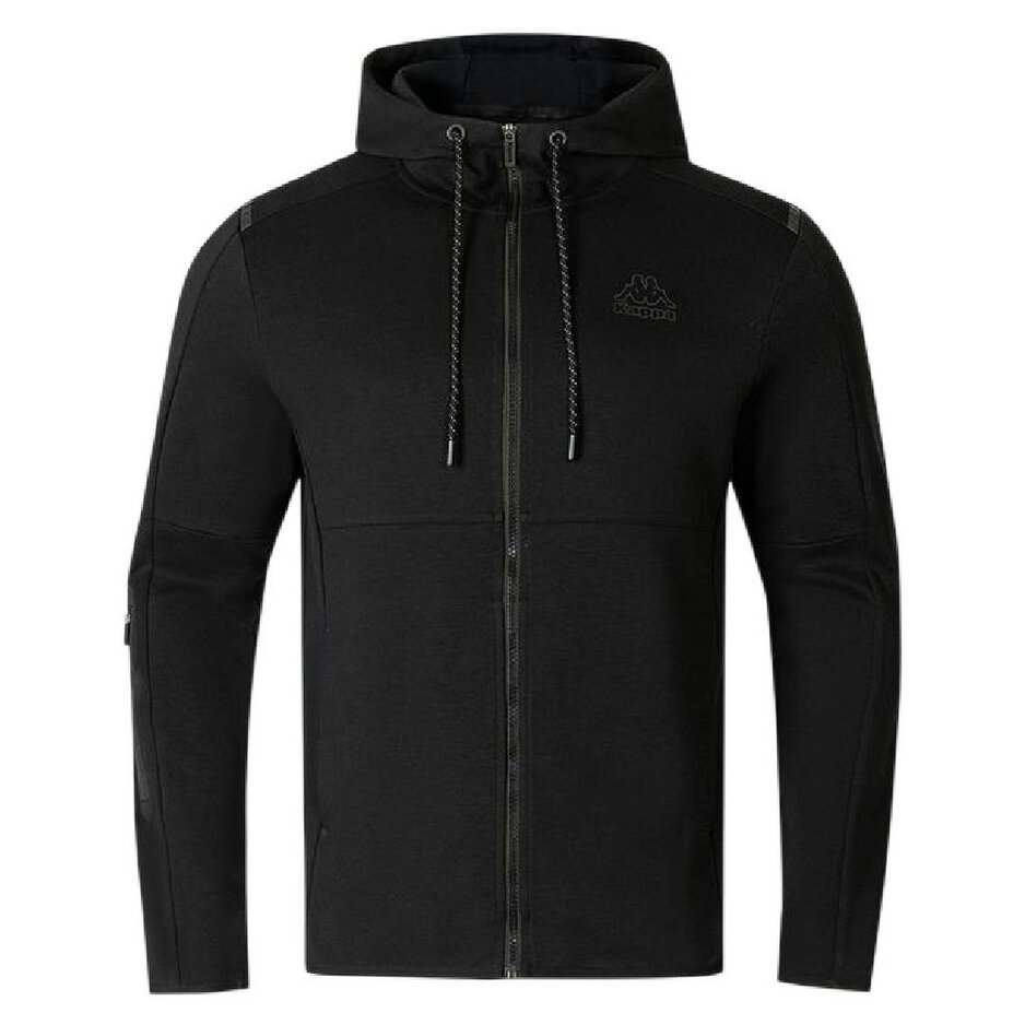 Kappa Mens Regular Full Zip Hoodie - Black - Black - 68% Cotton/32% Polyester