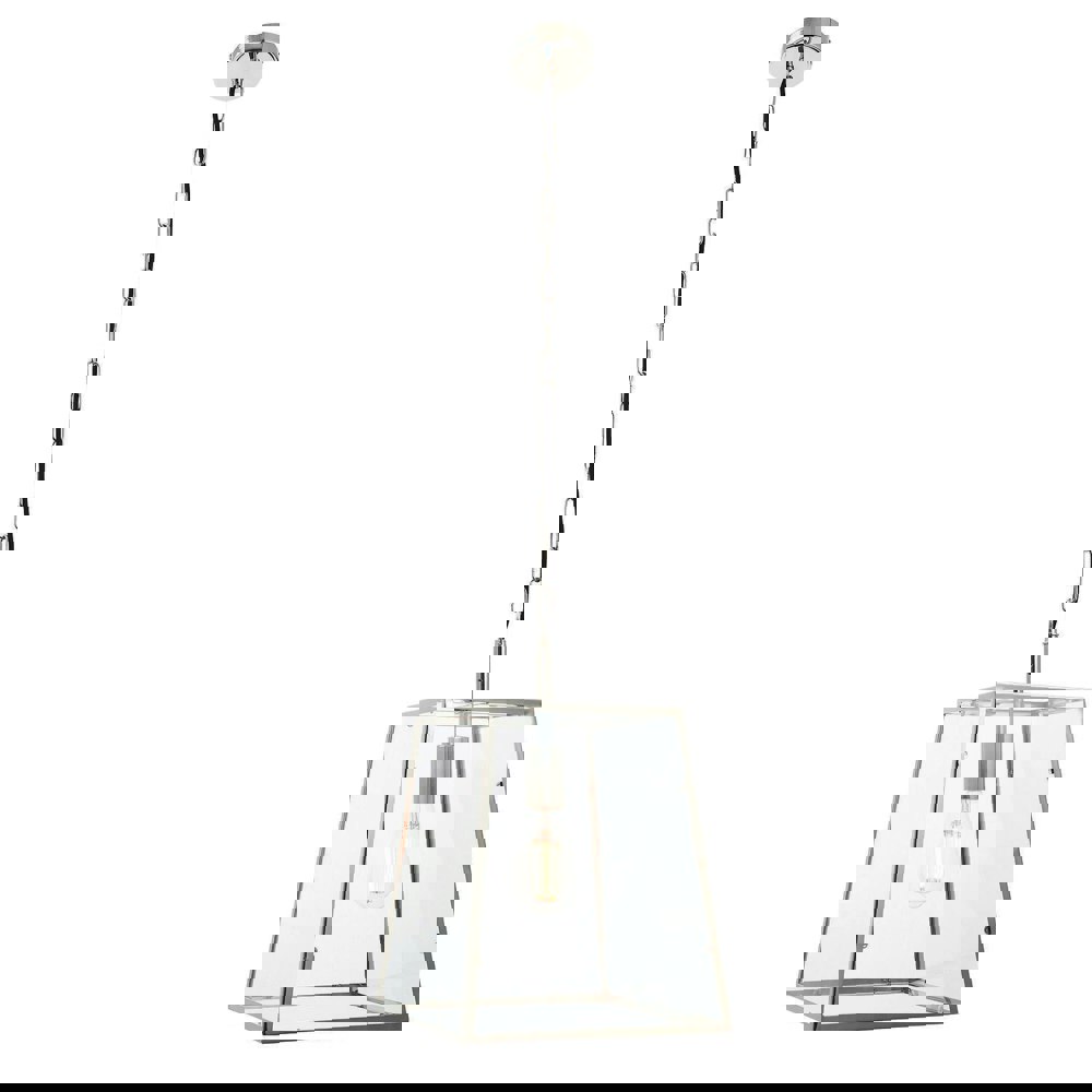 Ceiling Pendant Light Bright Nickel & Clear Glass 40W E27 Dimmable e10263 Loops