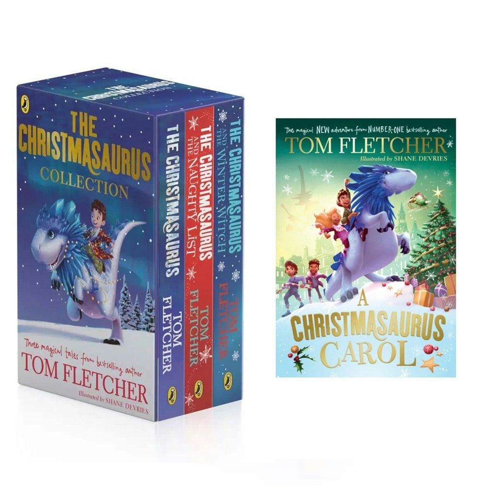 The Christmasaurus 4 Books Set by Tom Fletcher (Christmasaurus Carol, The Naughty List)