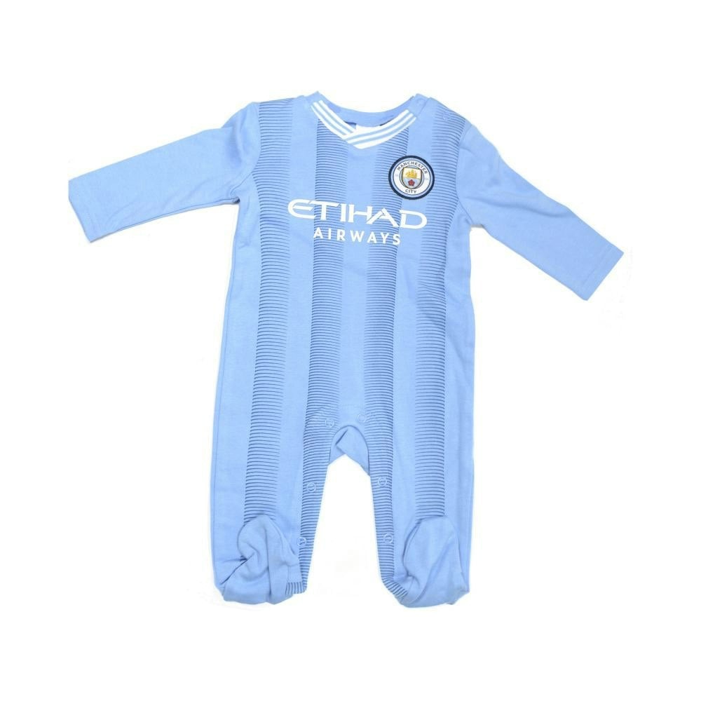 Manchester City FC Baby Sleepsuit - Sky Blue