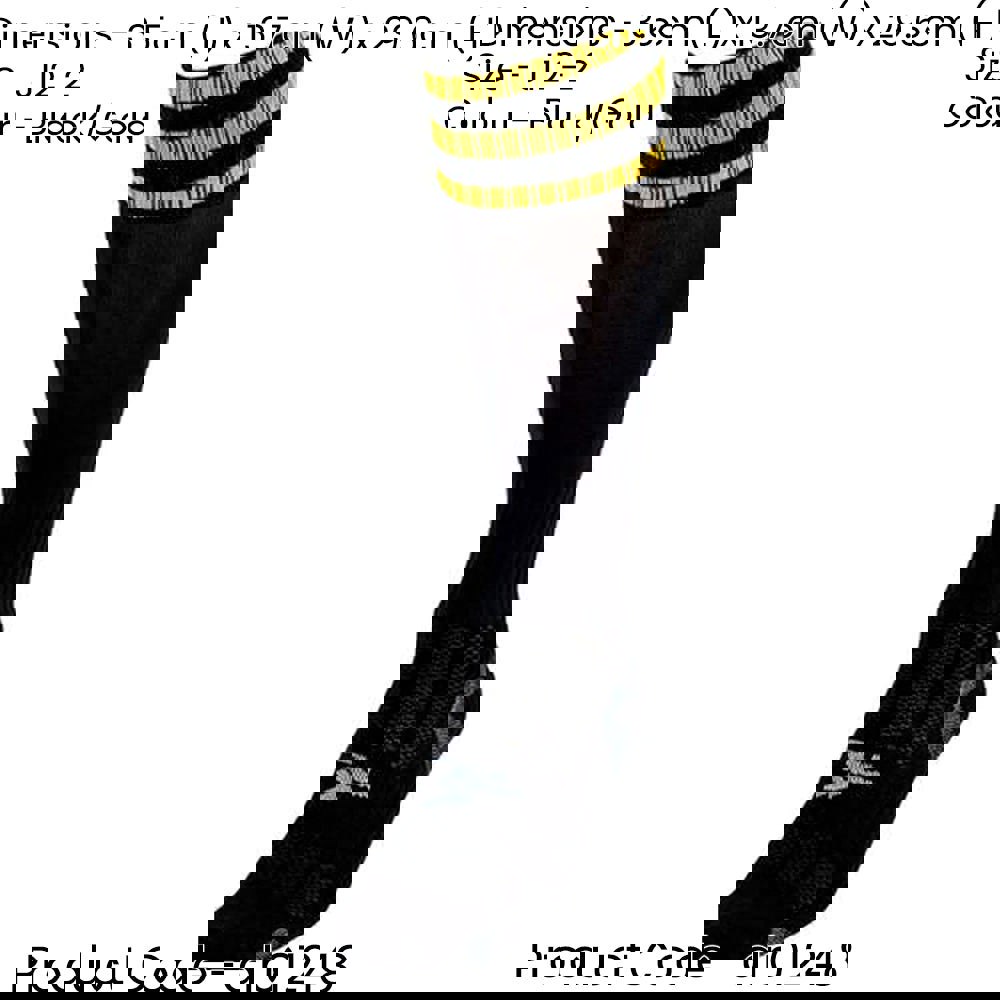 JUNIOR Size 12-2 Pro 3 Stripe Football Socks - BLACK/GOLD - Contoured Ankle