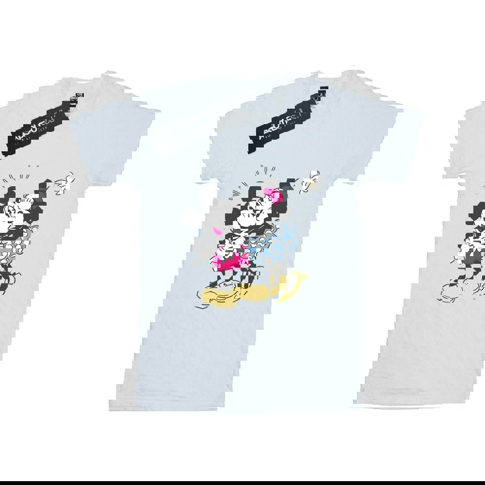 Disney Womens/Ladies Mickey And Minnie Mouse Kiss Cotton Boyfriend T-Shirt - White