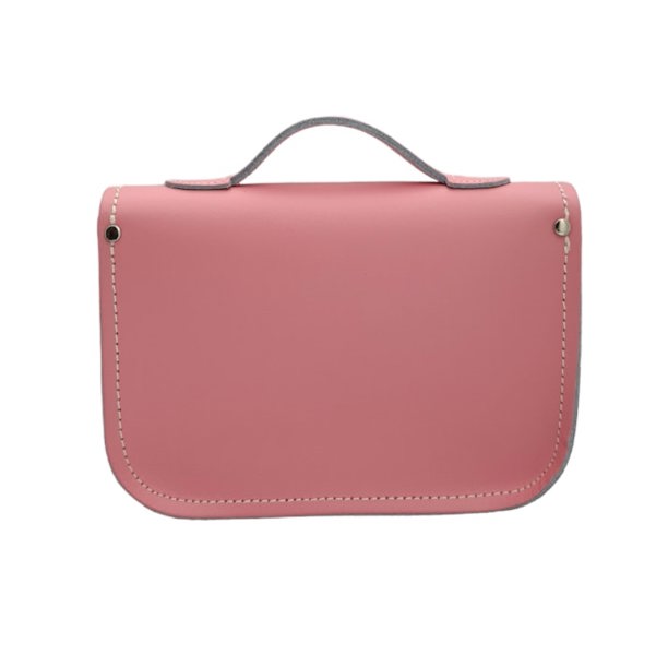 Zatchels Leather Midi Satchel - Pastel Pink