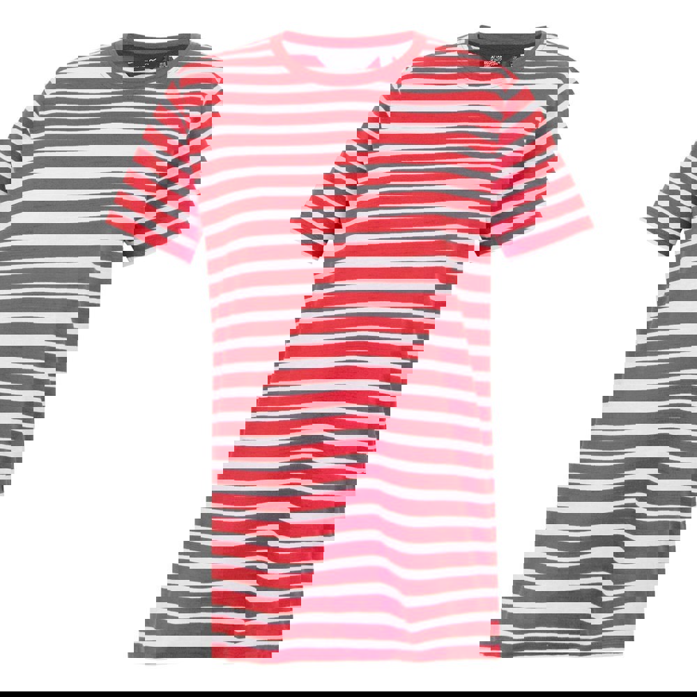 Regatta Womens/Ladies Bayletta Striped T-Shirt - High Risk Red/White