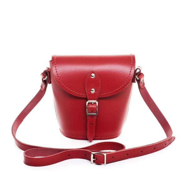 Red Leather Barrel Bag - Barrel Bag - Zatchels