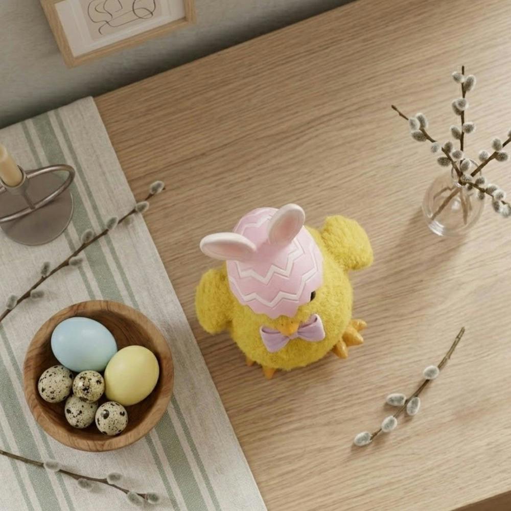 Garden Greatness Fluffy Easter Chick Bunny Ears Ornament