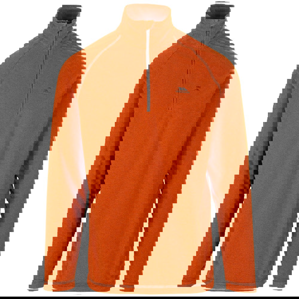 Trespass Mens Keynote Anti Pilling 1/4 Zip Fleece Top - Burnt Orange