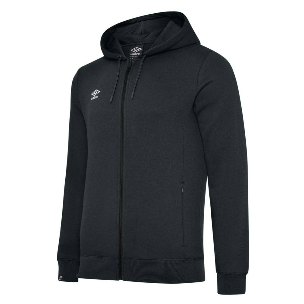 Umbro Mens Club Leisure Full Zip Hoodie - Black/White
