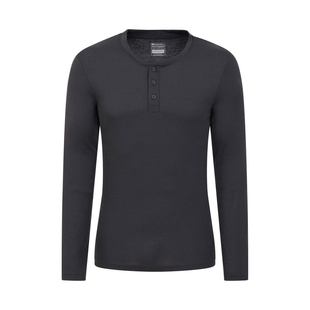 Mountain Warehouse Mens Talus Henley Thermal Top - Charcoal