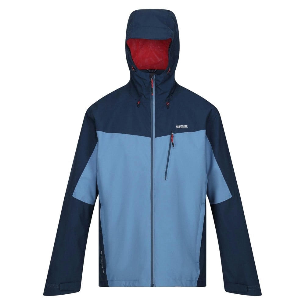 Regatta Mens Birchdale Waterproof Hooded Jacket - Coronet Blue/Moonlight Denim