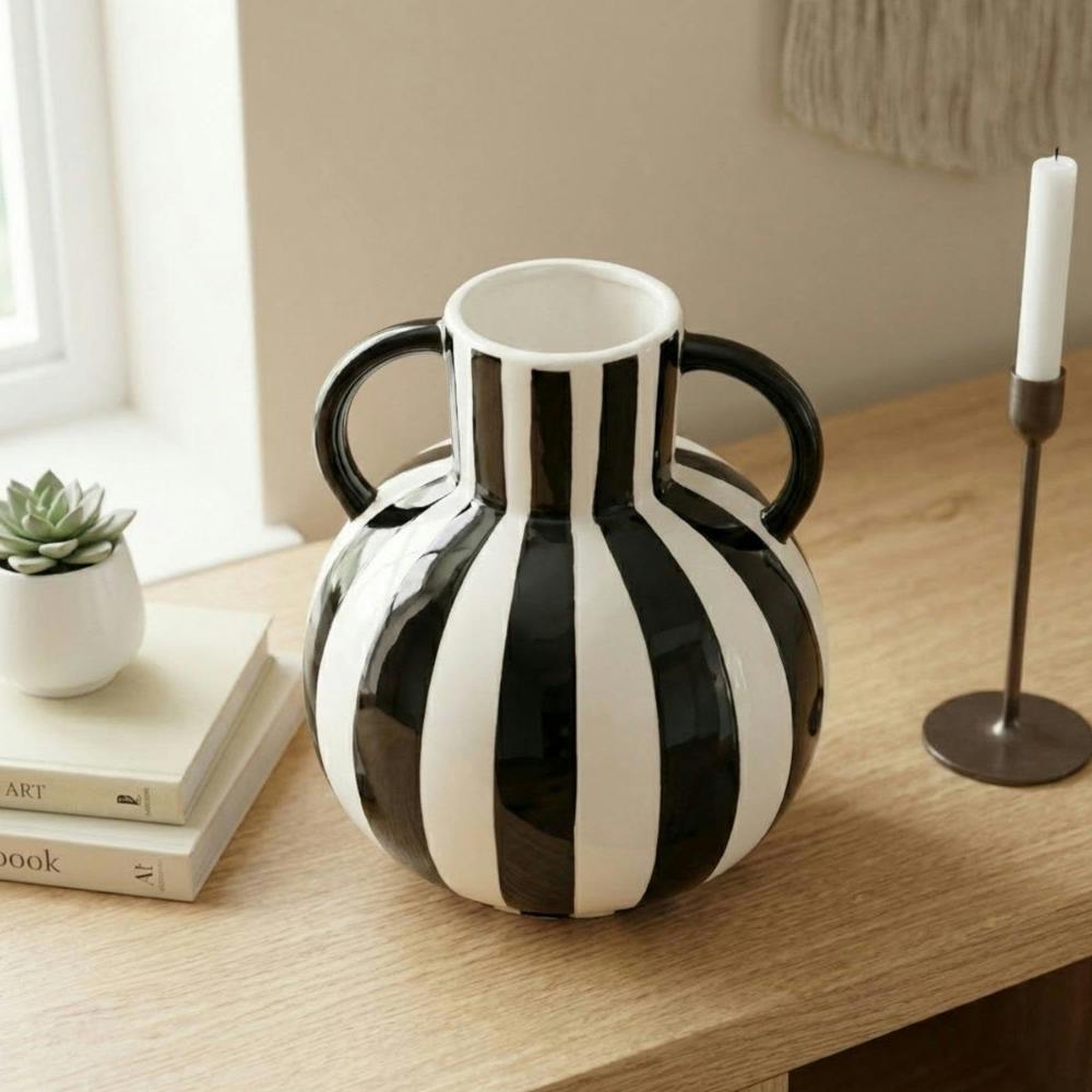 Garden Greatness Abstract Striped Statement Vase
