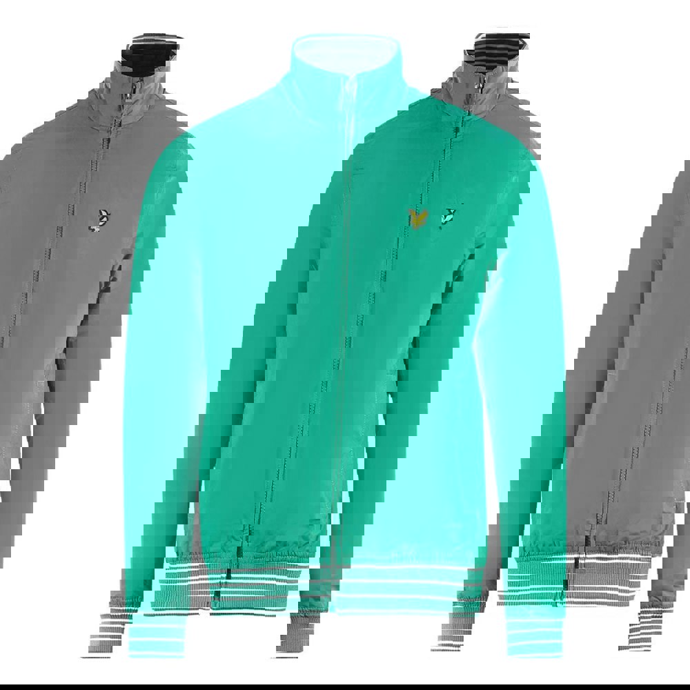 Lyle & Scott Tipped Funnel Neck Salt Jacket - Aqua Green