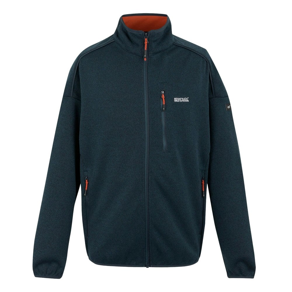 Regatta Mens Kames Full Zip Fleece Jacket - Moonlight/Tangerine Tango