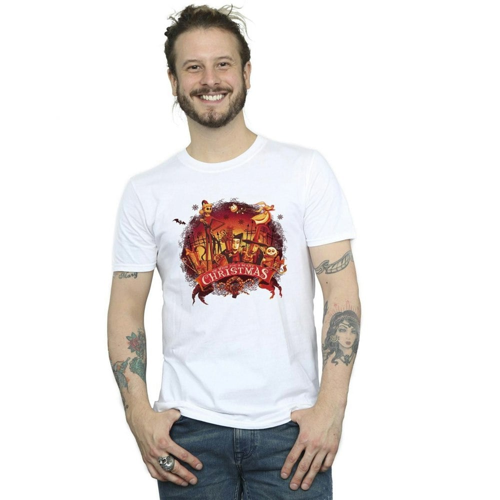 Disney Mens The Nightmare Before Christmas Scary Christmas T-Shirt - White