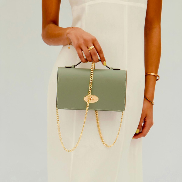 Apatchy London The Amelia Sage Green Leather Bag