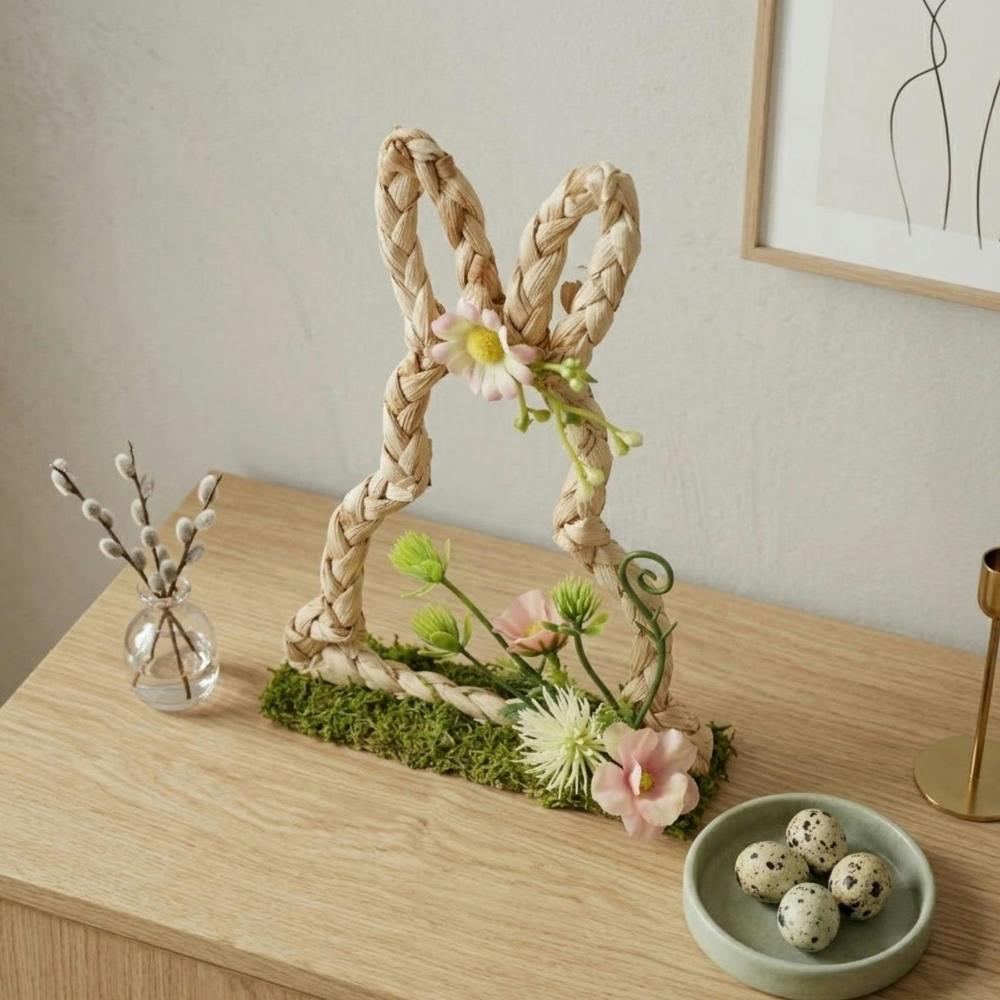 Garden Greatness Faux Flower Easter Bunny Decoration