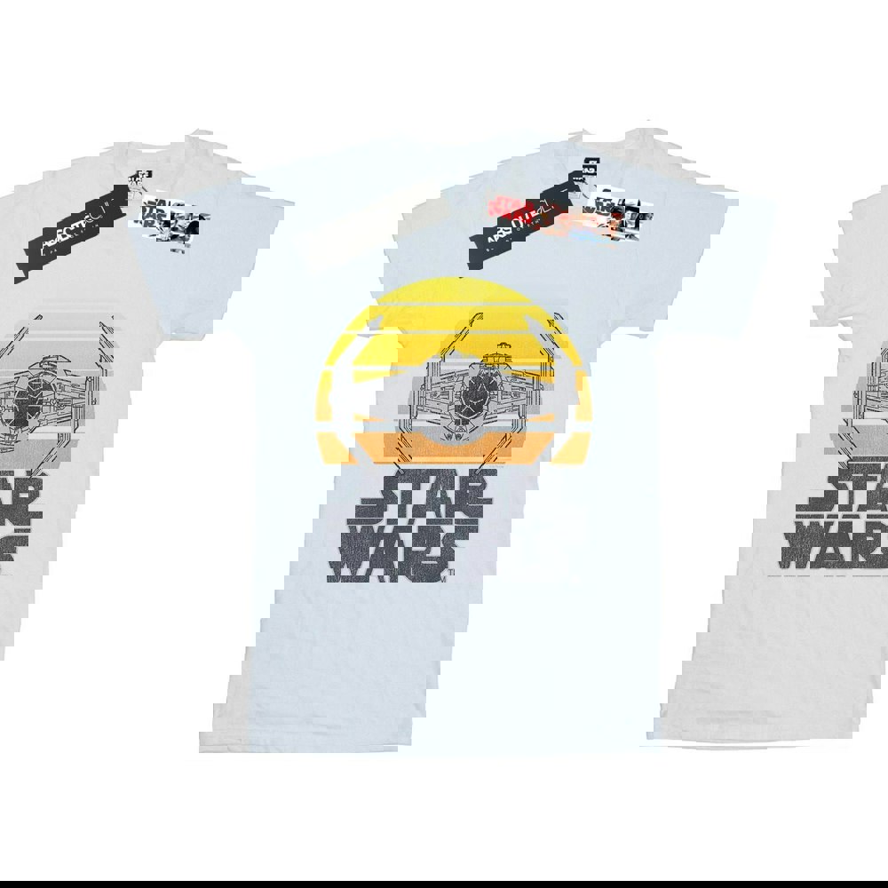 Star Wars Boys Sunset TIE Fighter T-Shirt - White