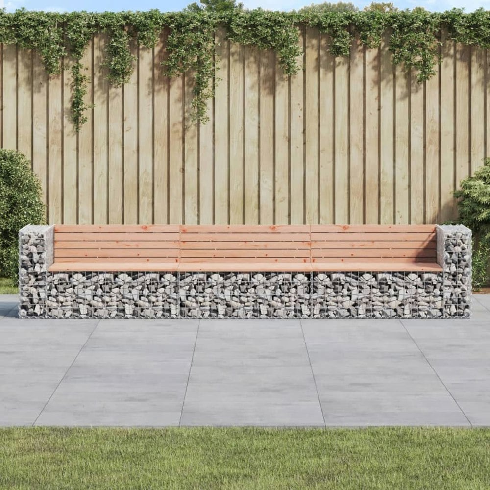 Berkfield Garden Bench Gabion Design 347x71x65.5 cm Solid Wood Douglas