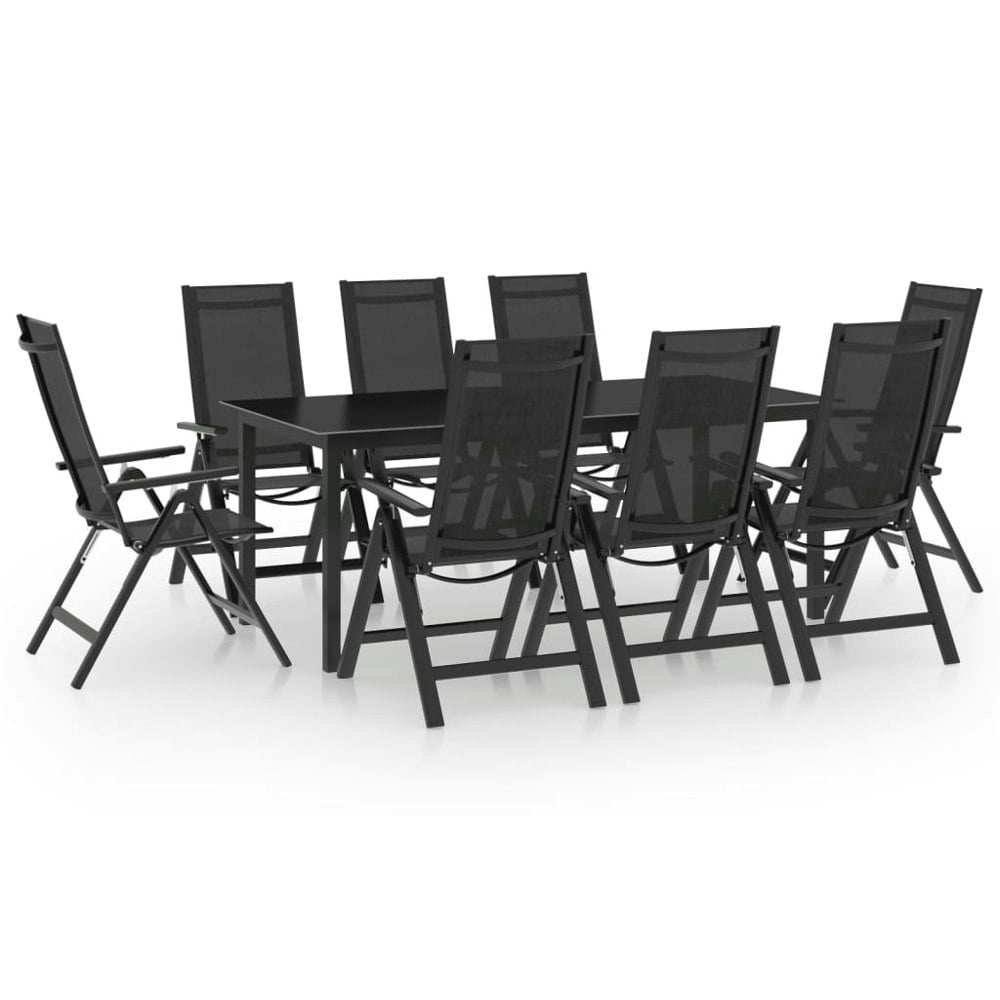 Berkfield 9 Piece Garden Dining Set Aluminium Anthracite
