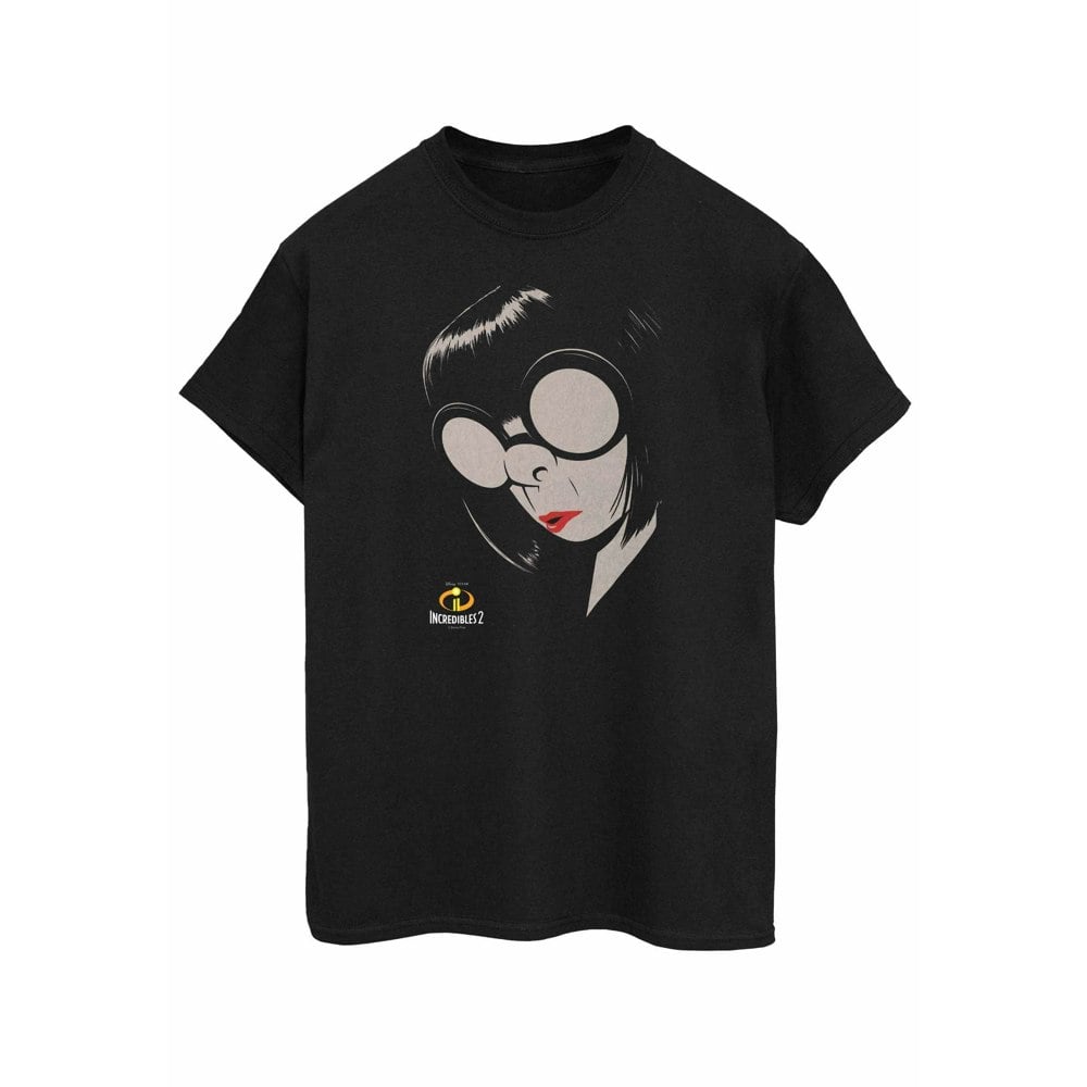 Disney Womens/Ladies The Incredibles Edna Cotton Boyfriend T-Shirt - Black