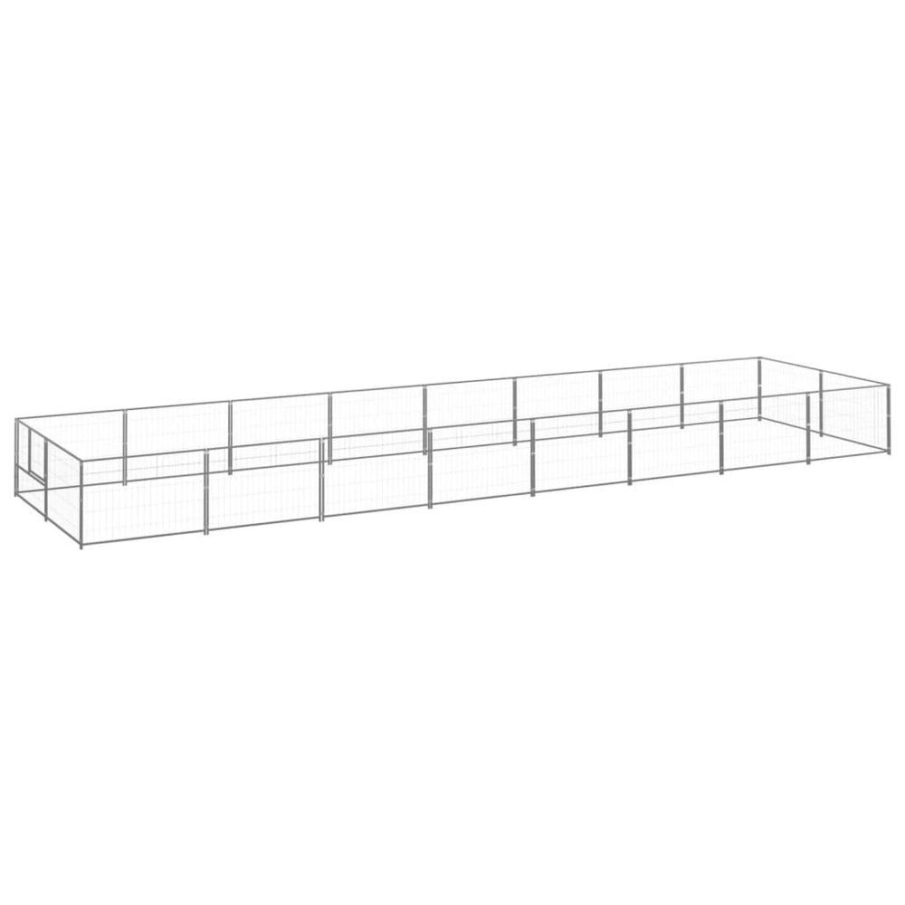 Berkfield Dog Kennel Silver 16 m2 Steel