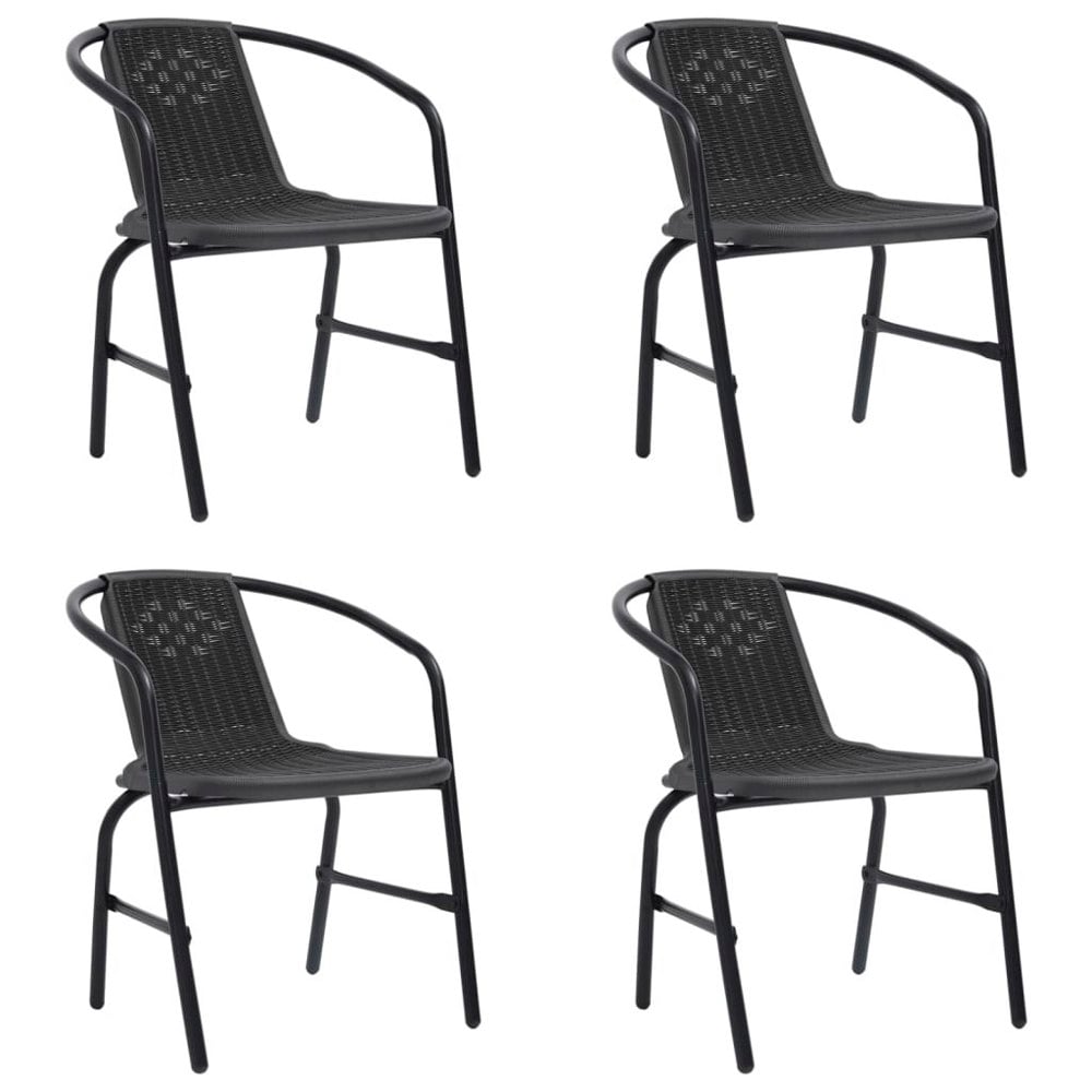 Berkfield Garden Chairs 4 pcs Plastic Rattan and Steel 110 kg