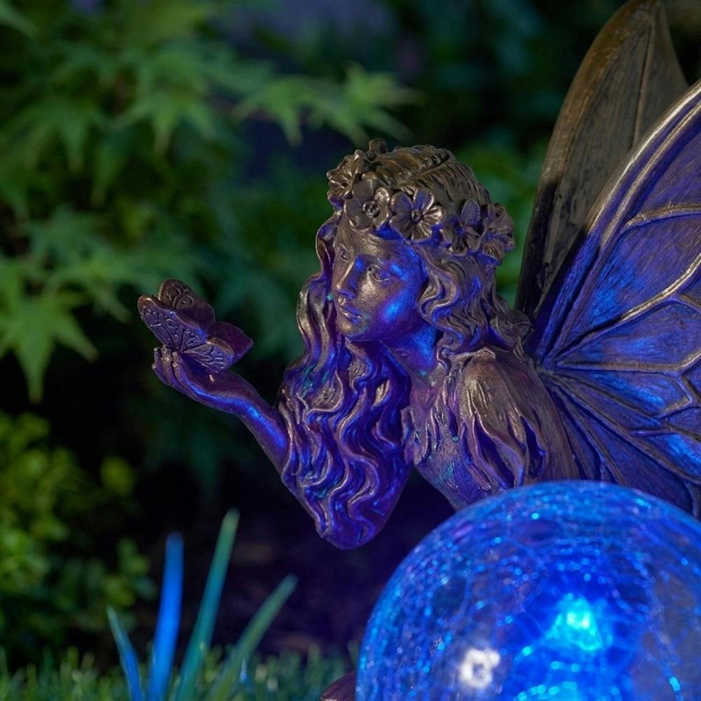 Garden Greatness Gazing Fairy Solar Garden Ornament