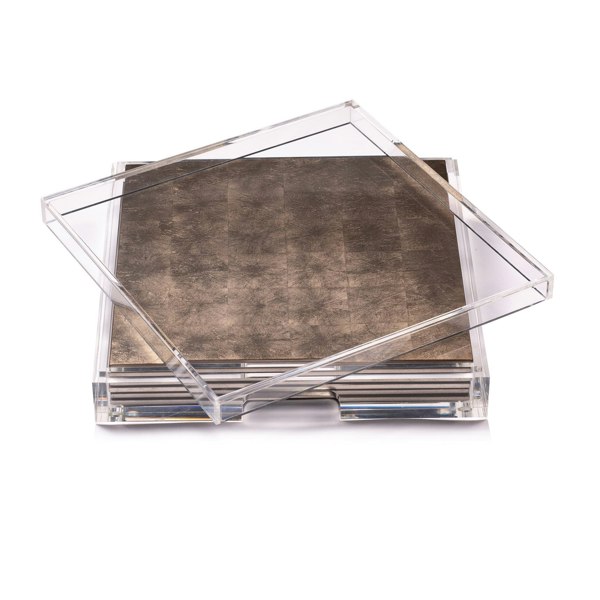 Placebox Clear Silver Leaf Chic Matte Taupe - Posh Trading Company  - Interior furnishings london