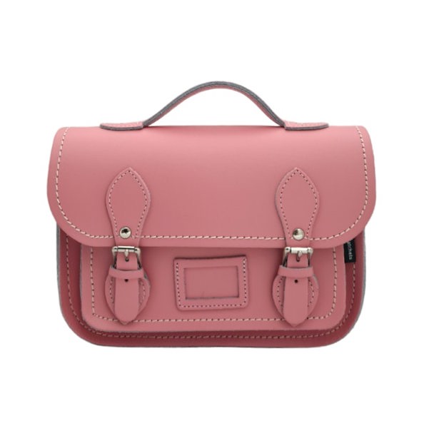 Zatchels Leather Midi Satchel - Pastel Pink