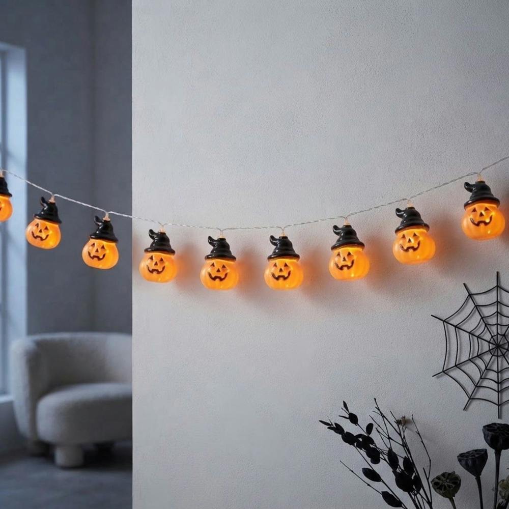 Garden Greatness Spooky Jack-O'-Lantern String Lights
