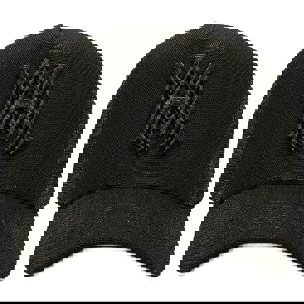 Amiri MA Branded Logo Black Trucker Hat One Size