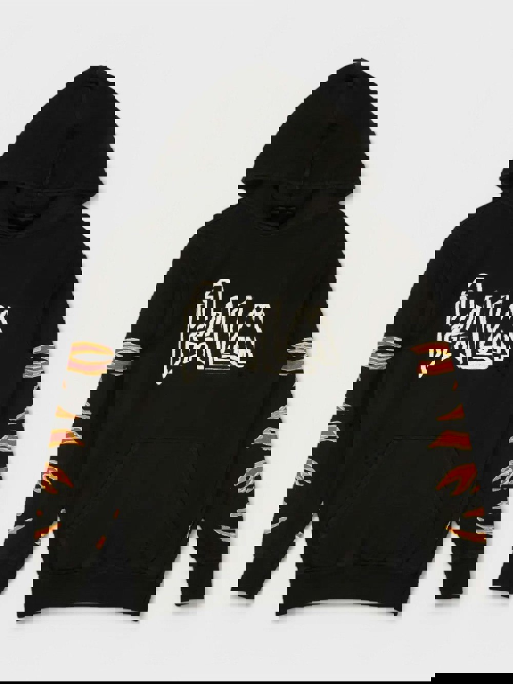 Palm Angels Graffiti Flames Hoodie Black/White - Supplied FashionPALM ANGELS